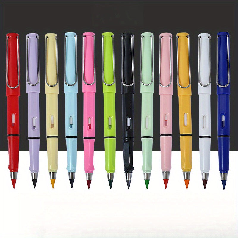 TEMU 12pcs Erasable Colored Pencils Set - 12 Vibrant Colors With Erasers, No Sharpening Needed, Sketching- Art Classes- Doodling - Ideal School