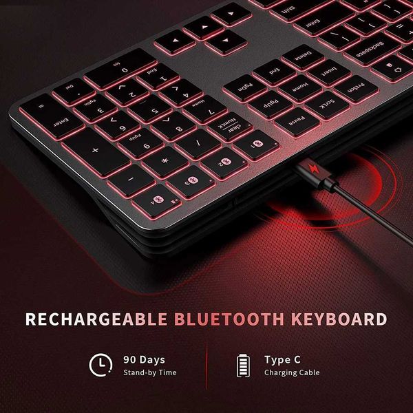 Keyboard Mouse Combos Bluetooth Wireless Keyboard and Mouse Kit For Computer With RGB Rechargeable Keyboard Trackball Mouse For Windows Lapt