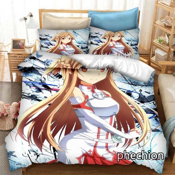High Quality phechion Cartoon Yuuki Asuna 3D Print Bedding Set Duvet Covers Pillowcases One Piece Comforter Bedding Sets Bedclothes Bed K311