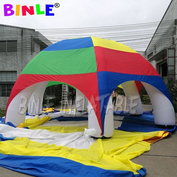 10mLx10mWx5mH (33x33x16.5ft) airblow rainbow color giant inflatable spider dome tent with 6 beams,large outdoor lawn marquee for event