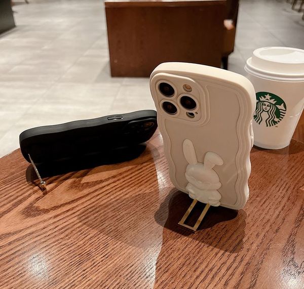 Mobile phone Case Rabbit pull rod bracket for iPhone 11 12 13 14 Pro Max X Xs Max Xr 7 8 14 Plus Luxury Glitter Plating Cover