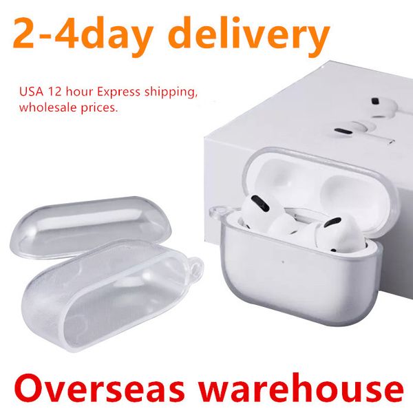 USA Stock For Apple Pro 2 2nd Generation airpod 3 pros Headphone Accessories Solid TPU Silicone Protective Earphone Cover Wireless Charging
