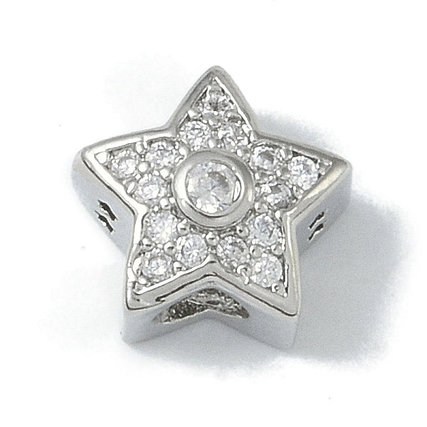 Placage de crémaillère en laiton micro pavé de perles de zircone cubique claires