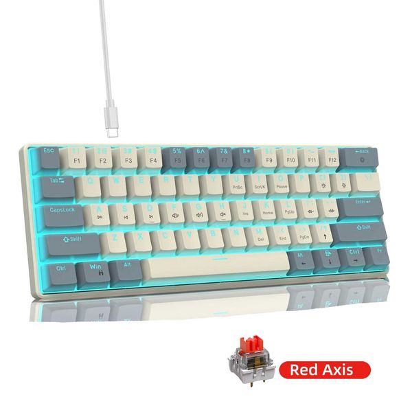 Keyboards Mechanical keyboard 60% gamer Wired keyboards gaming mini ergonomic Usb computer Low noise key board PC teclado mecanico y240910