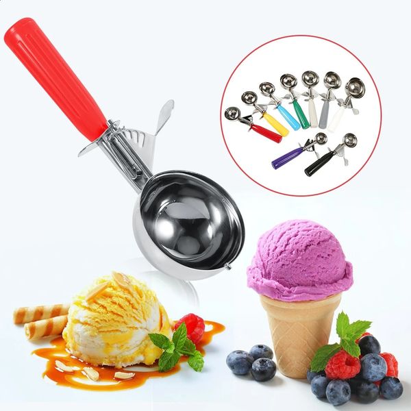Practical Stainless Steel Fruit Ice Cream Scoop Spoon with Plastic Handle Kitchen Tool Stainless Steel Ice Cream Scoop 250121