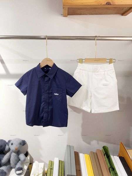 Top baby T-shirt set child tracksuits boys girls Summer suit kids designer clothes Embroidery logo short sleeve polo and White shorts