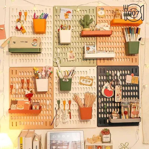 Storage Holders Racks Storage Rack Punch-free Household Hole Board Wall Dormitory Kitchen Bathroom Wall Shelf Wall Hanging Storage Hook Rack