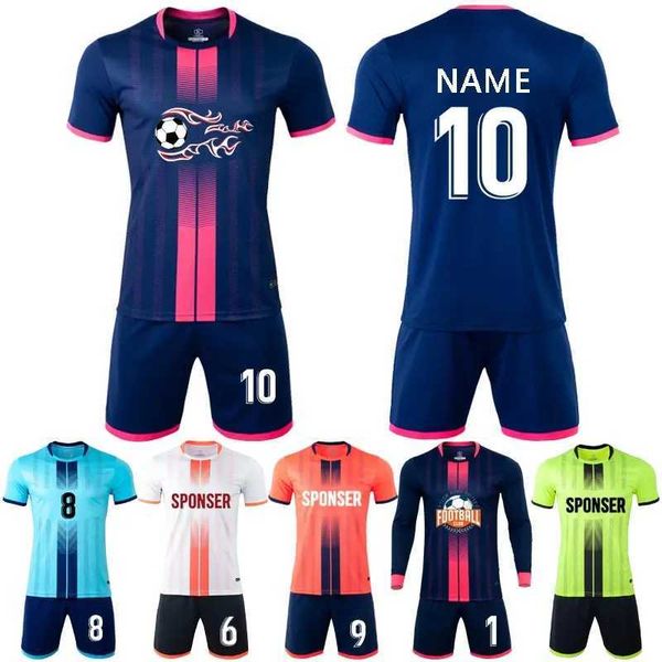 Soccer Jersey Set for Men Kids Soccer Tracksuit Jersey Kit Quick Drying Breathable Man Children Team Training Football UniformW241020