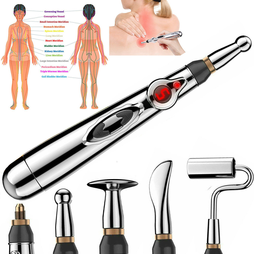Full Body Massager 35 Heads Electronic Acupuncture Pen Smart Pulse Meridian Energy Massage Pen Pain Relief Therapy Back Neck Face Beauty Roller 2308