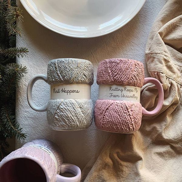 Creative Colorful Wool Ceramics Mugs coffee mug Milk Tea office Cups Drinkware the birthday Gift 230609