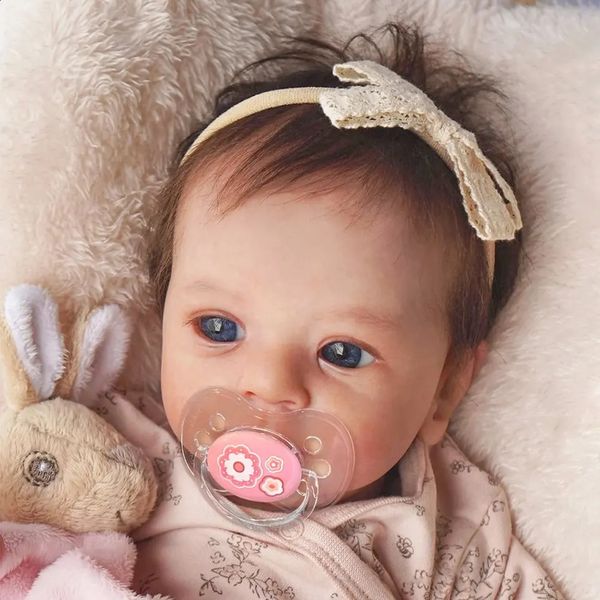 Dolls 17-18Inch Finished Reborn Dolls Felicia Silicone Vinyl Or Cloth Doll Lifelike Adorable born Girl Christmas Gift for s 240808 S2412261