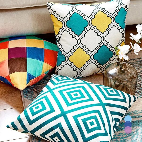 Geometric Covers 2024 - Soft Cozy Decorative Throw Pillow Cases for Couch Sofa Living Room Bedroom Home Decor