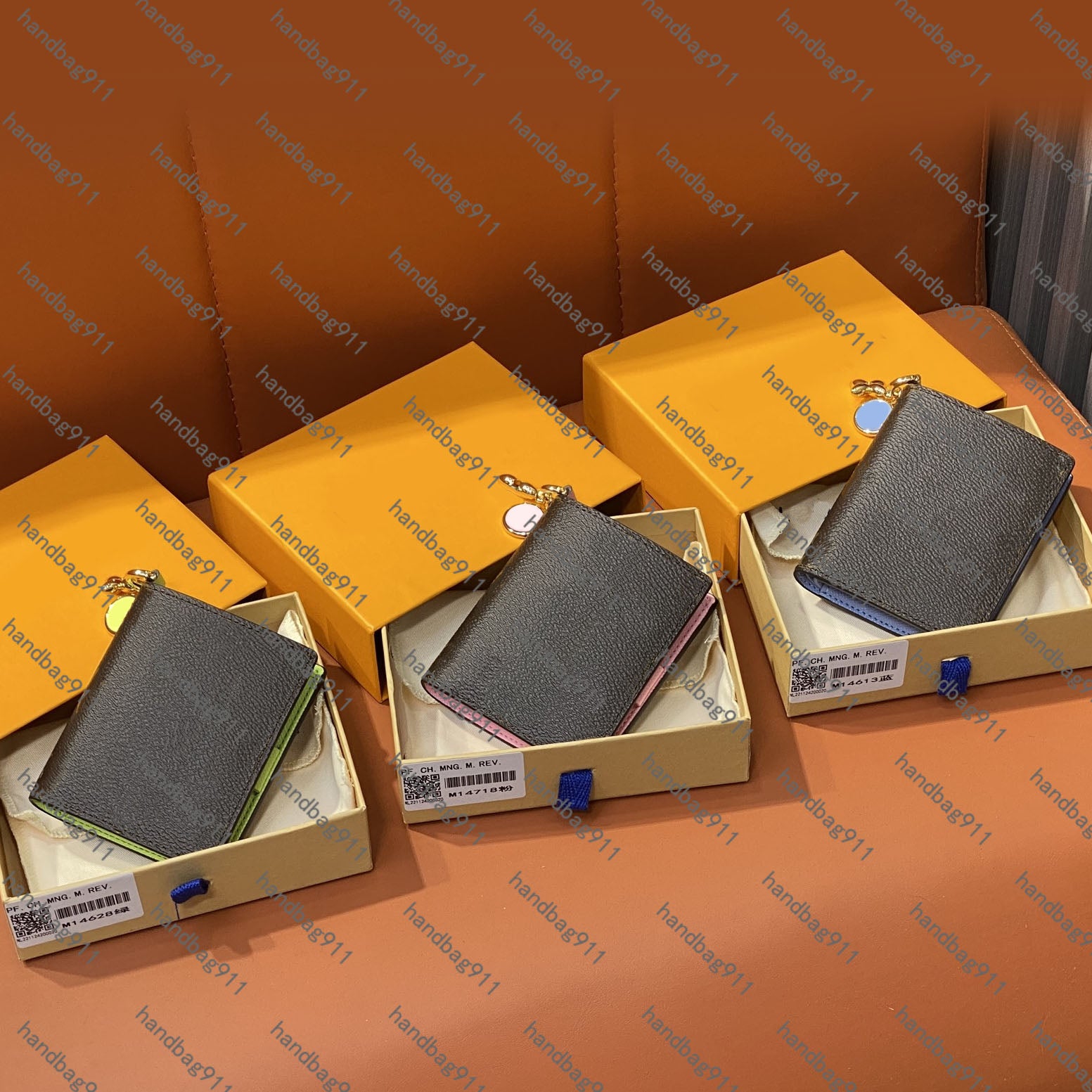 10A TOP Quality New Designer Charms Pocket Wallet M14613 M14718 M14628 Women two folded purse Fashion Pocket wallet Trendy Credit Card Holder