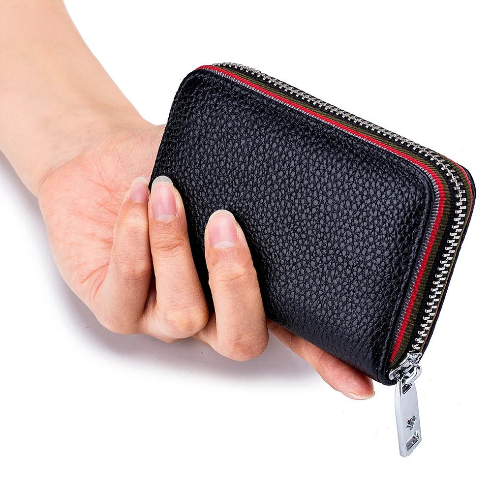 New Genuine Leather Short Wallet Card Holder RFID Cowhide Women S Coin Purse Card Zipper Card Wallet Tote Bag Designer Bag