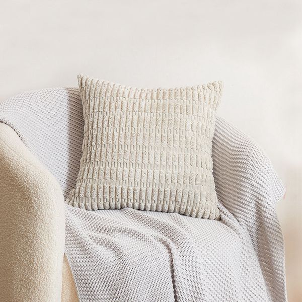 Solid Color Corduroy Pillow Case Car Office Soft Comfort Lumbar Cushion Cover 45x45cm Home Bed Sofa Decoration Pillowcase Funda De Almohada