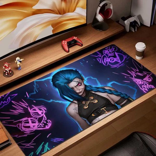 Mouse Pad Gamer Arcane Desk Mat Large Mousepad Gamer Accessories PC Computer Keyboard Desk Pad ALeague of Legends Jinx Rubber O250118