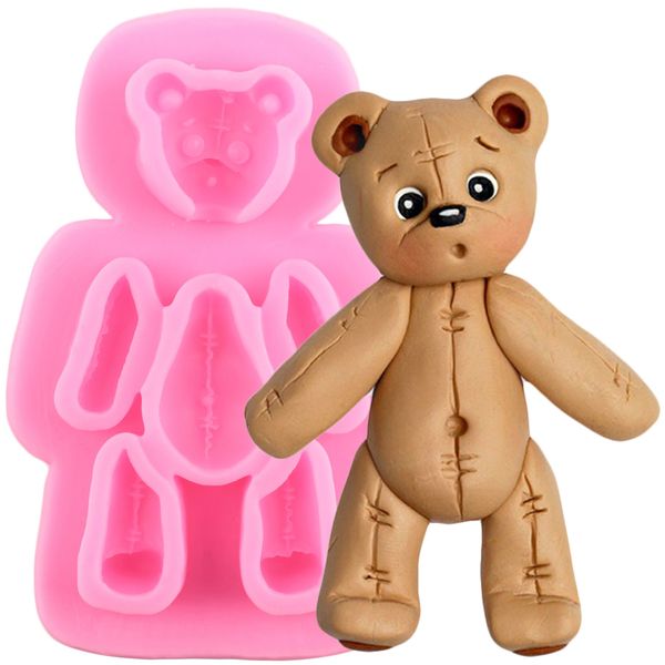 Bear Silicone Mold DIY Cupcake Topper Fondant Molds Cake Decorating Tools Candy Resin Clay Mould Chocolate Gumpaste Moulds