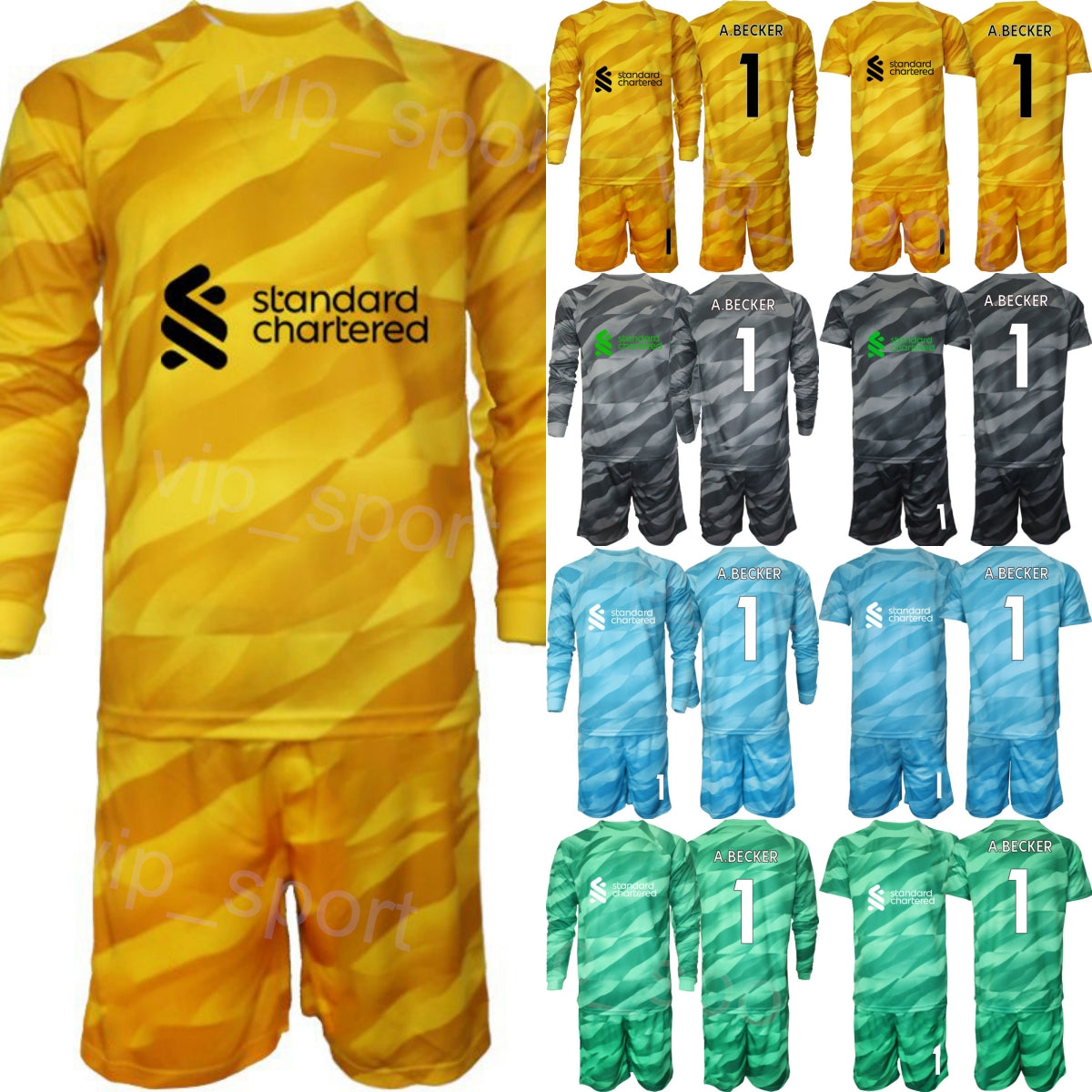 Club Team Men Youth Soccer Goalkeeper 22 Simon Mignolet Jersey Set 23-24 Long Sleeve GK 1 Alisson Becker 13 Adrian 25 Pepe Reina Goalie Football Shi