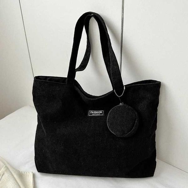 Corduroy Womens Large Capacity Shoulder Bags For Women Commuting Fashion Handbag Carry a PurseC241104