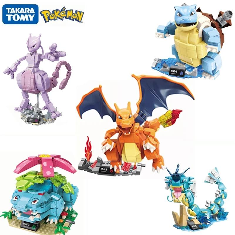 Pokemon Charizard Mewtwo Bulbasaur Building Blocks Cartoon Figure Model Bricks Sets Movie Doll Model Kids Toys for Children Gift
