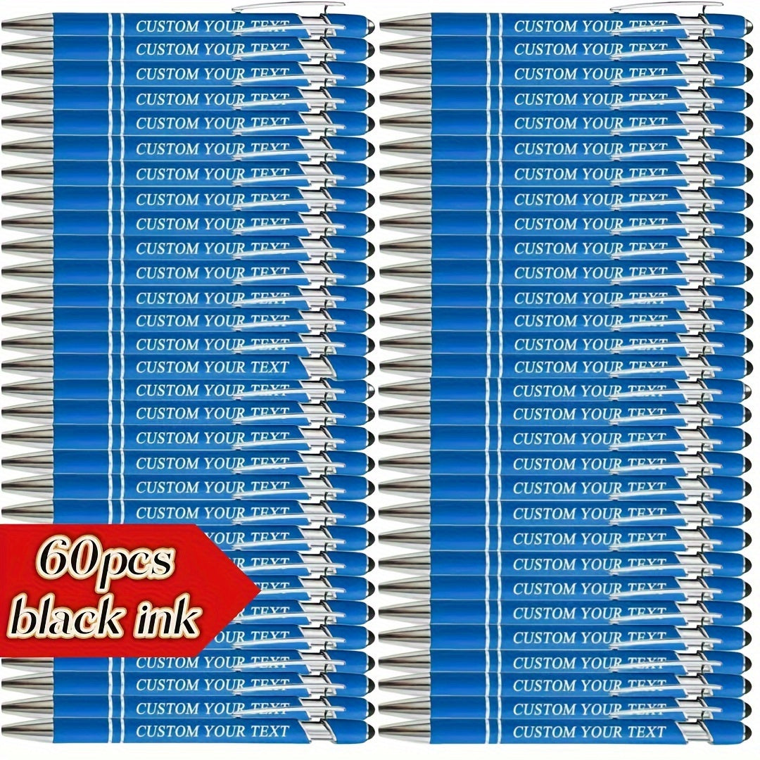 TEMU 60pcs Customized Metal Ball Point Pens With Business , Elegant Design, Smooth , Ideal For Graduation, Thanksgiving, Parties - Non-washable,