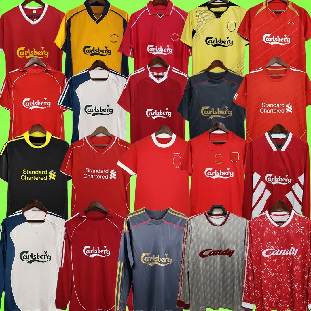 Retro 85 86 DALGLISH RUDDOCK RETRO Soccer Jerseys 93 97 FOWLER REDKNAPP WRIGHT McMANAMAN 04 05 08 09 10 GERRARD TORRES MASCHERANO Football Shirt Kid