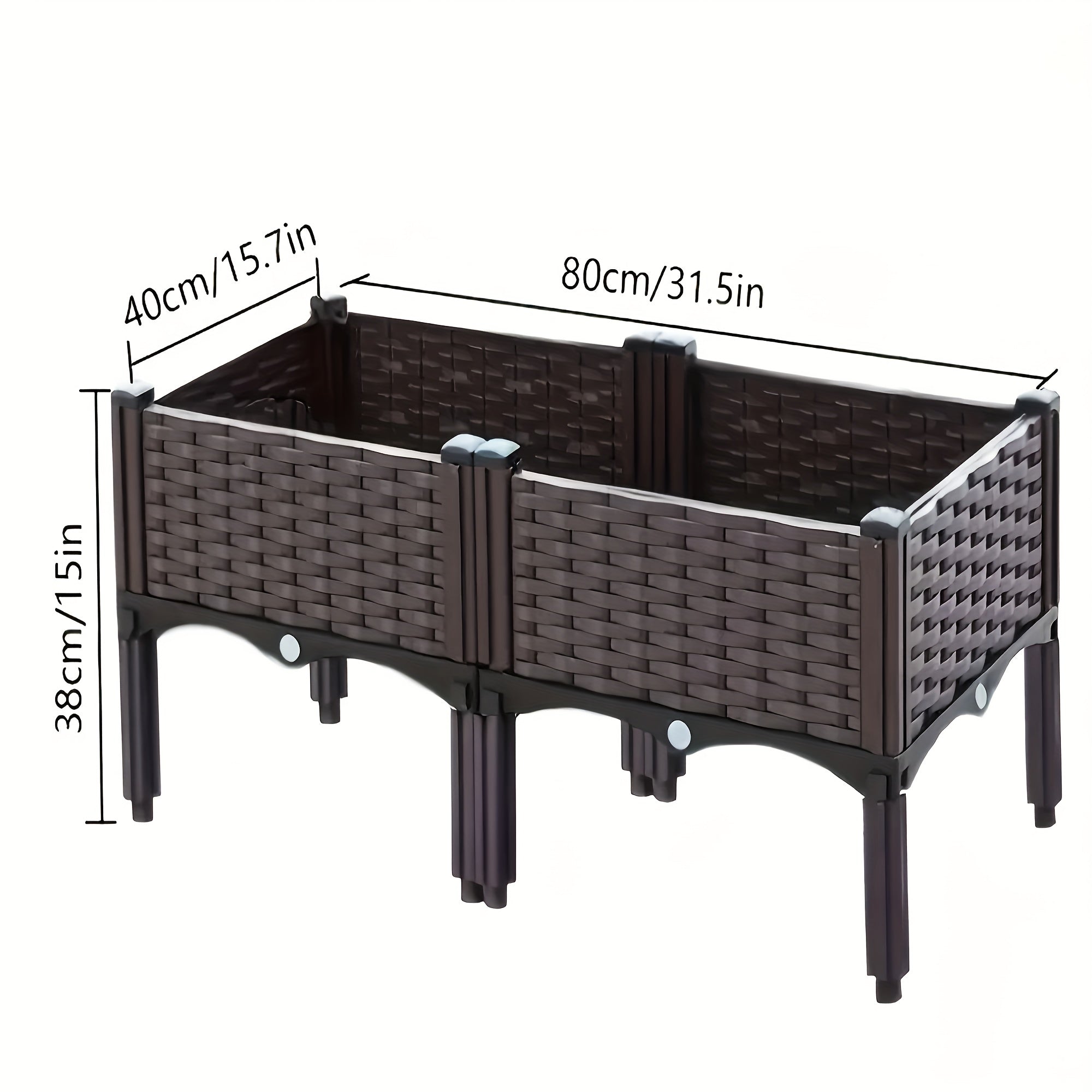 TEMU High-style Flower Bed - Raised Planting Box With Drainage Plug, Suitable For Growing Vegetables, Herbs And Flowers, Suitable For Indoor And