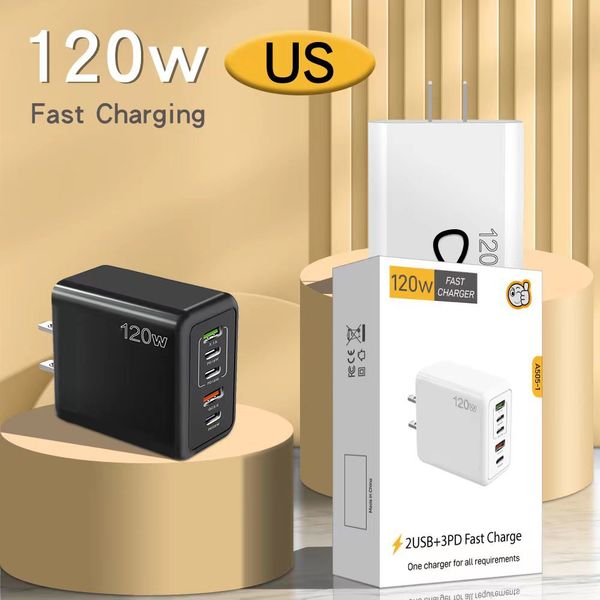 Home Charger PD 120W Mobile Phone Chargers 5V2.4A 3USB Multi Port Adapter Charging Plug