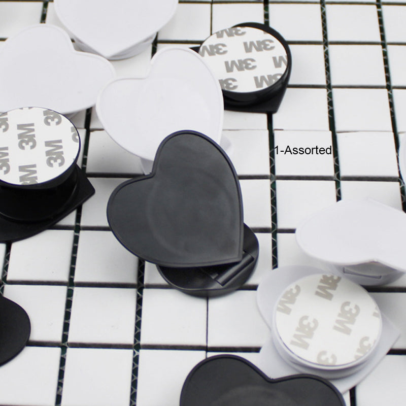 Sublimation Blanks Heart Cell Phone Mounts Holders for iPhone 12 13 14 Pro Max Samsung S22 S20 Ultra Stands Finger Grips Brackets Mobile Heat Transf