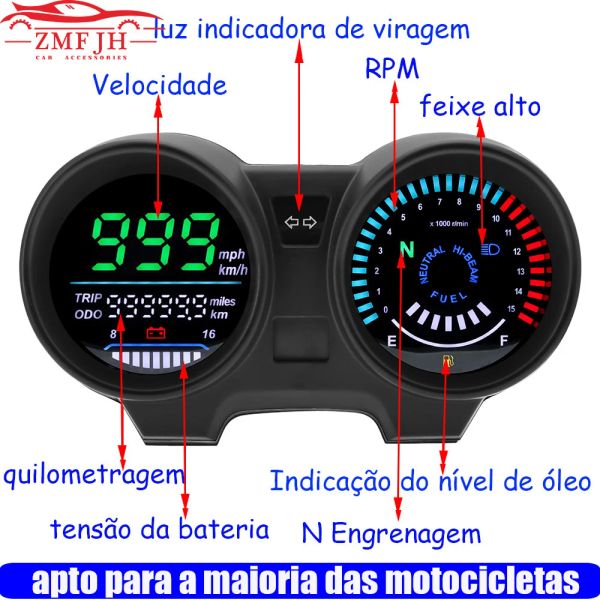 2023 LED RPM Meter Speedometer Digital Dashboard Electronics Panel Motorcycle Brazil for TITAN for Honda CG150 Fan150 2010 2012