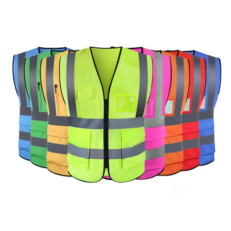green fluorescent jacket visibility reflective vest safety protective clothing reflector construction engineering traffic warning