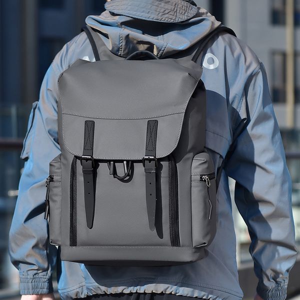 Backpack Contrasting Color Large Capacity Computer Travel Bag Commuting Too