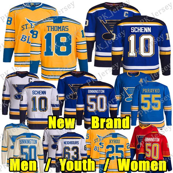 #18 Robert Thomas New Brand hockey jersey #10 Brayden Schenn Jake Neighbours Kyrou Binnington Colton Parayko Torey Krug Pavel Buchnevich Fak