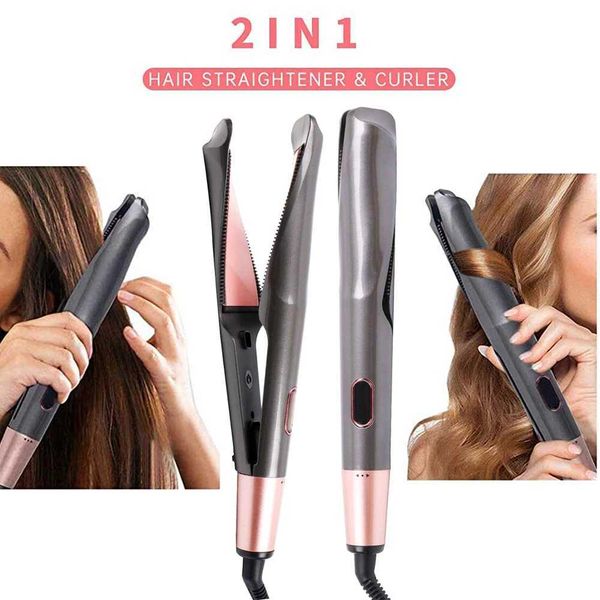 Hair Curlers Straighteners 2-in-1 straightener and curling iron twisted straightening professional negative ion rapid heating styling flat H