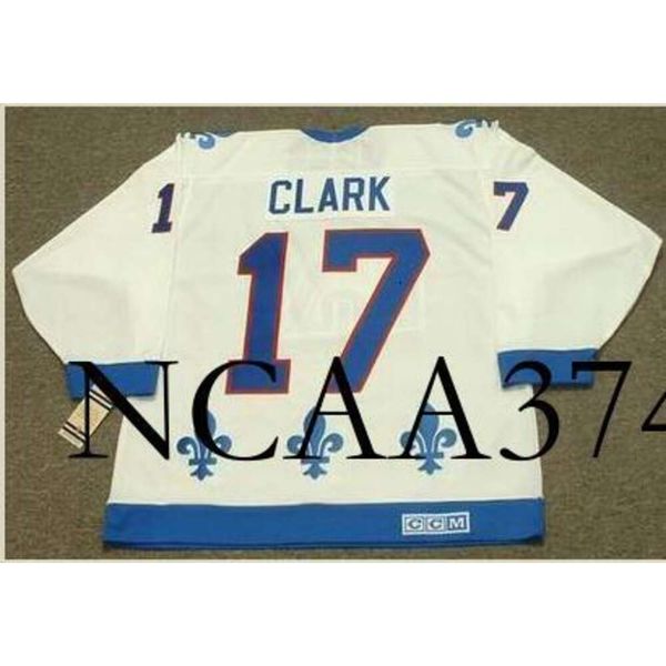 N374 Custom Men Youth women Vintage #17 WENDEL CLARK Quebec Nordiquess 1994 CCM Hockey Jersey Size S-5XL or custom any name or number