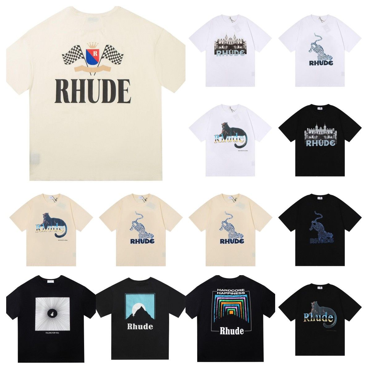 2023 designer t shirt Summer Mens t shirt Womens rhude shirt for men tops Letter polos Embroidery tshirts Clothing Short Sleeved tshirt large Tees
