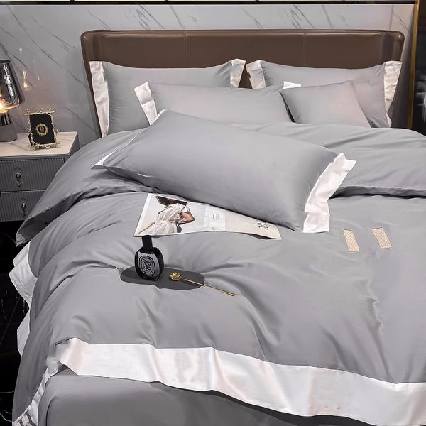 YX Besigner Bedding bedding sets entry urious Cotton embroidery 4-piece 100 twill cotton bed sheet and duvet set