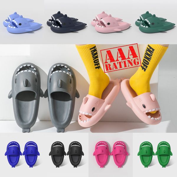new designer sandals foam slides Shampoo feeling shark slippers for mens women EVA light soled couple funny cartoon indoor beach slippers sh