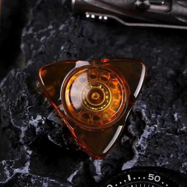 Novelty Games Amber Transparent PEI Fidget Rotator EDC Adult Manual Fidget Rotator ADHD Tool Decompression Toy Novel Rotator Birthday Gift Q