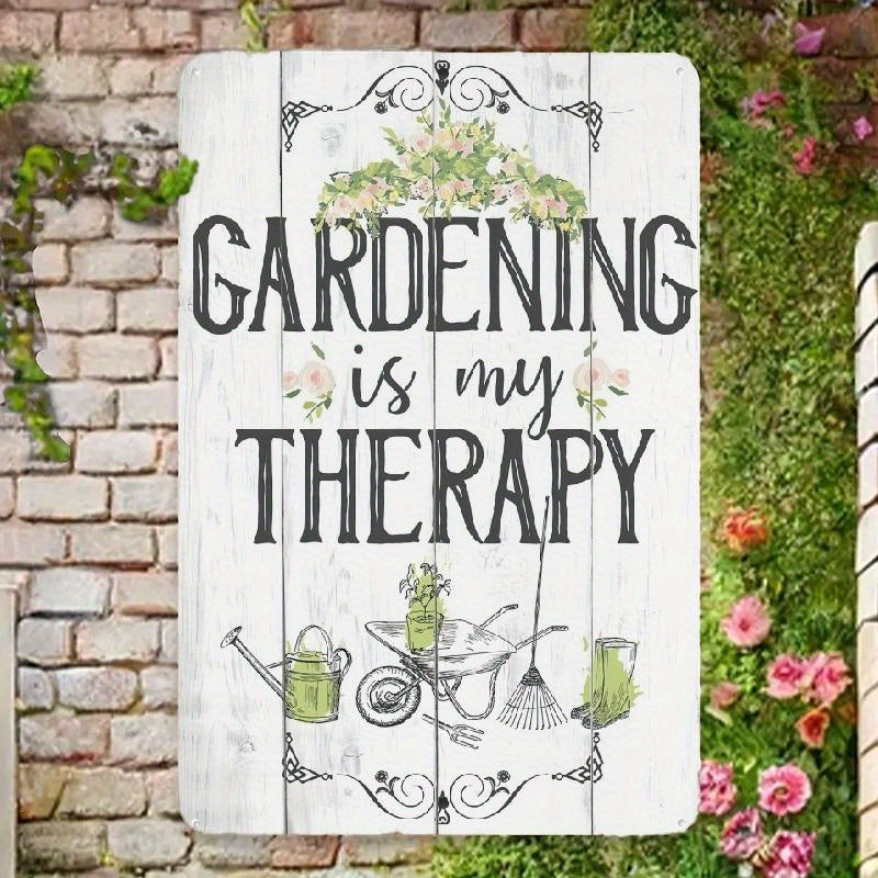 TEMU 2d Flat Metal Sign - Gardening Is Relax - Durable Metal Sign - Use Indoor Outdoor - A Great Garden Decor And Housewarming Gift Wall Decor For