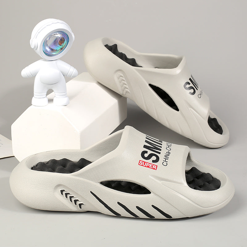 Men Comfortable Massage Slippers Sides Indoor Outdoor Sandals Beach Casual Shoes Soft Sole Slides Men Flip-flops Men&#039;s Slippers