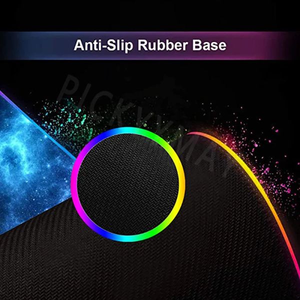 Abstract Art RGB Gaming Mousepad White Big LED Gamer Mousepads PC Desk Mat Luminous Mouse Pad Large Keyboard Mats With Backlit
