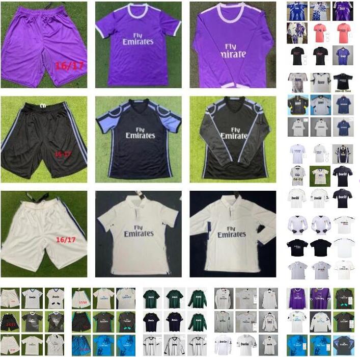 Real MadridS 2017 2018 Retro Soccer Jerseys 13 14 15 16 17 18 ZIDANE RAUL 94 95 96 97 98 99 00 01 02 03 04 05 BENZEMA BALE RONALDO Football Shirts s