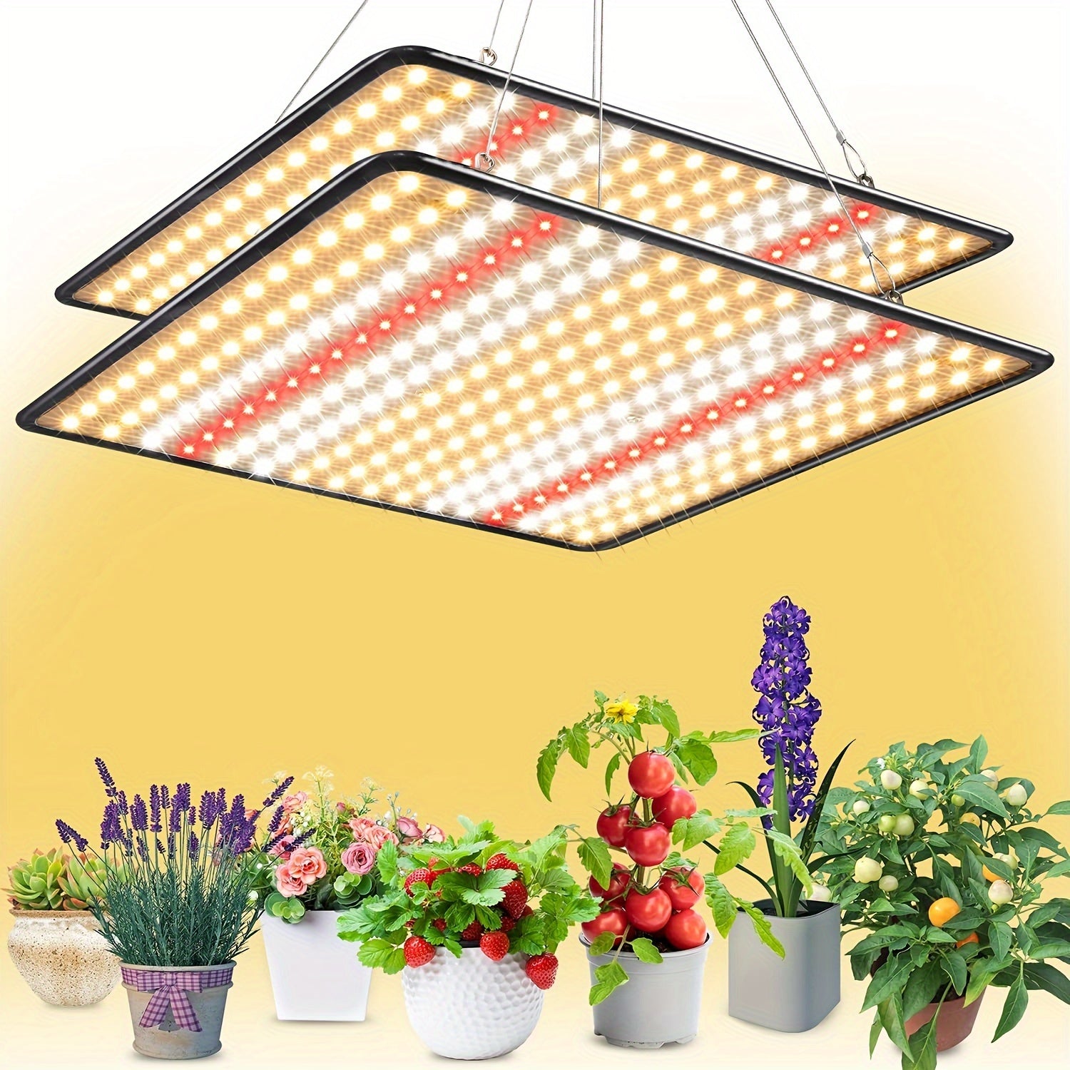 TEMU Grow Light, (2-pack) Led Grow Lights For Indoor Plants Full For Seedling Veg And Bloom 200w