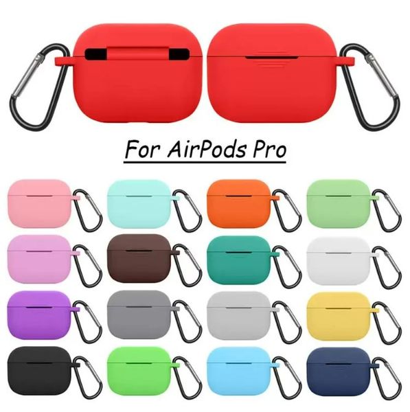 Candy Color Drop-proof Protective Earphone Cases For Airpods 2 3 Pro Anti-fingerprint Bluetooth Silicone Headphone With Hook
