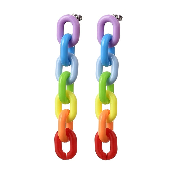 Boucles d'oreilles pendantes arc-en-ciel