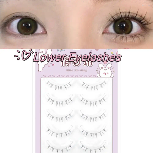 False Eyelashes Cross Style V-Shaped Lower Natural Elongation Transparent Peduncle Eyelas Eyelash Eye Makeup Tools