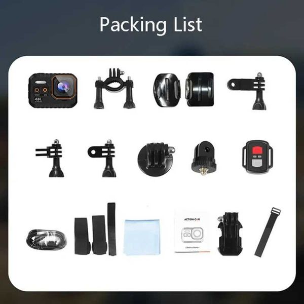 Hot Sale 4K 60FPS WiFi action camera with remote control Sn waterproof HD sports camera car video recorder bicycle video camera helmet T2411