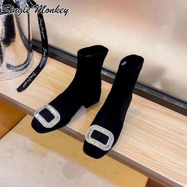 Crystal Suede Winter Women 2022 New Fashion Boots Snow Designer Shoes Sport Ankle Dress Party Mujer Atos 240613