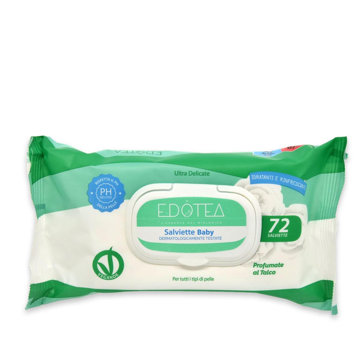 Clendy Babyservietter gennemvædet med talkum, 72 stk.